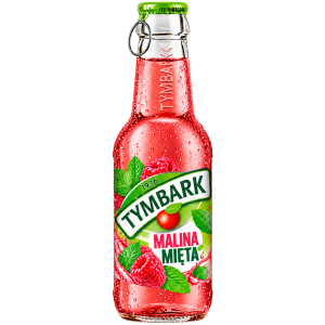 tymbark málnás mentás ital üvegben